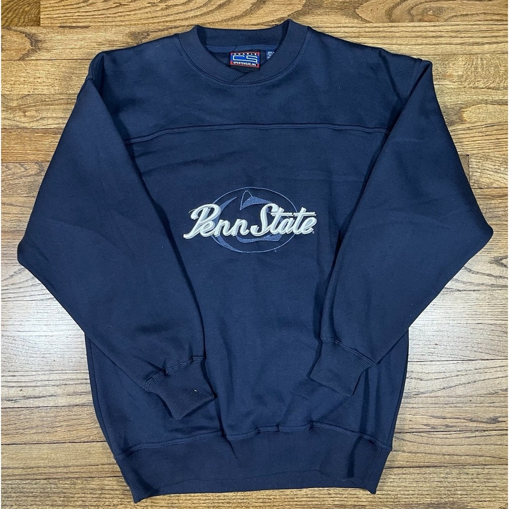 Vintage Penn State Nittany Lions Sweatshirt Men's Navy Crew Neck 90s Sz Medium